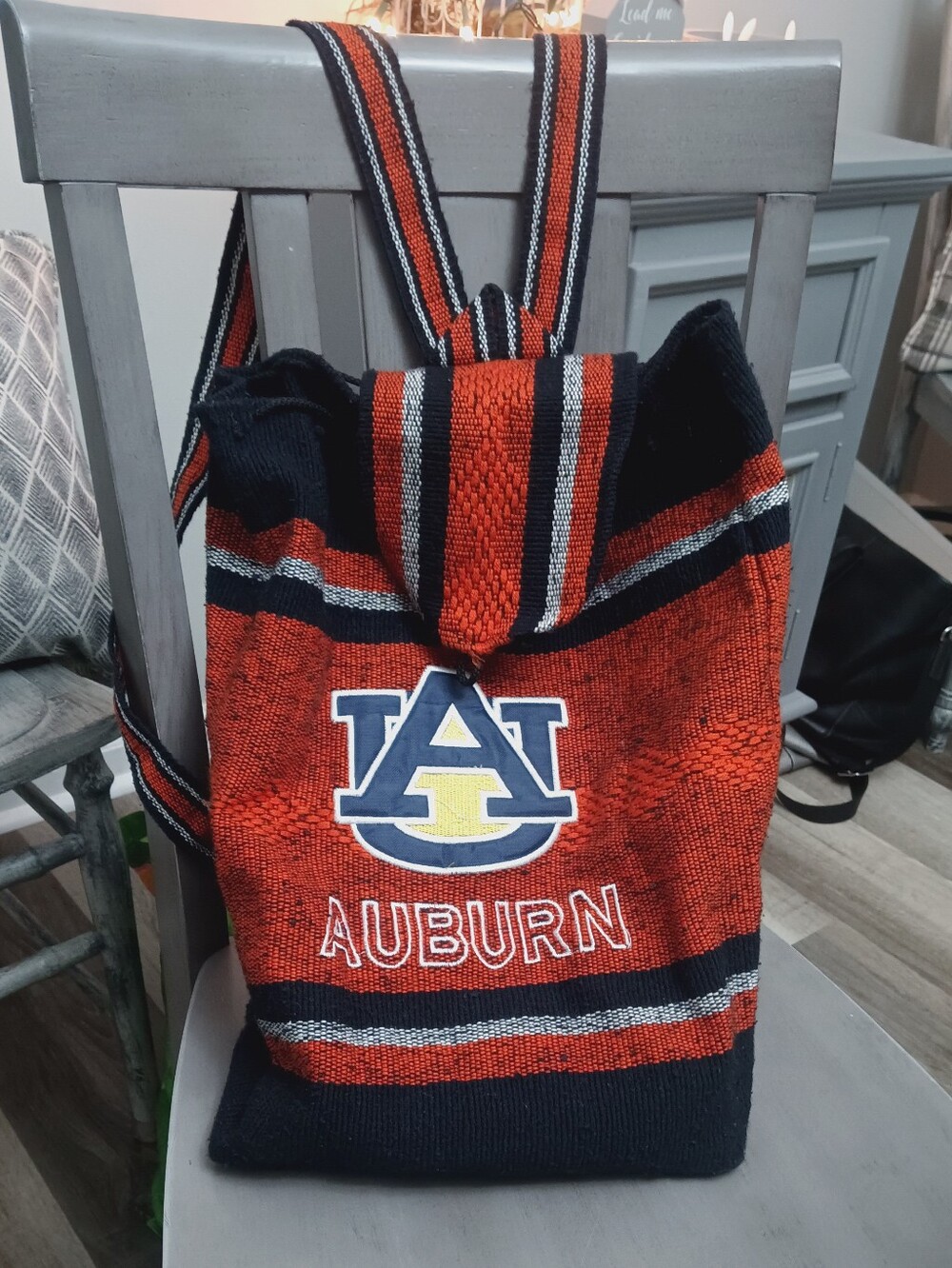 Auburn Knit Logo Backpack - Navy & Orange